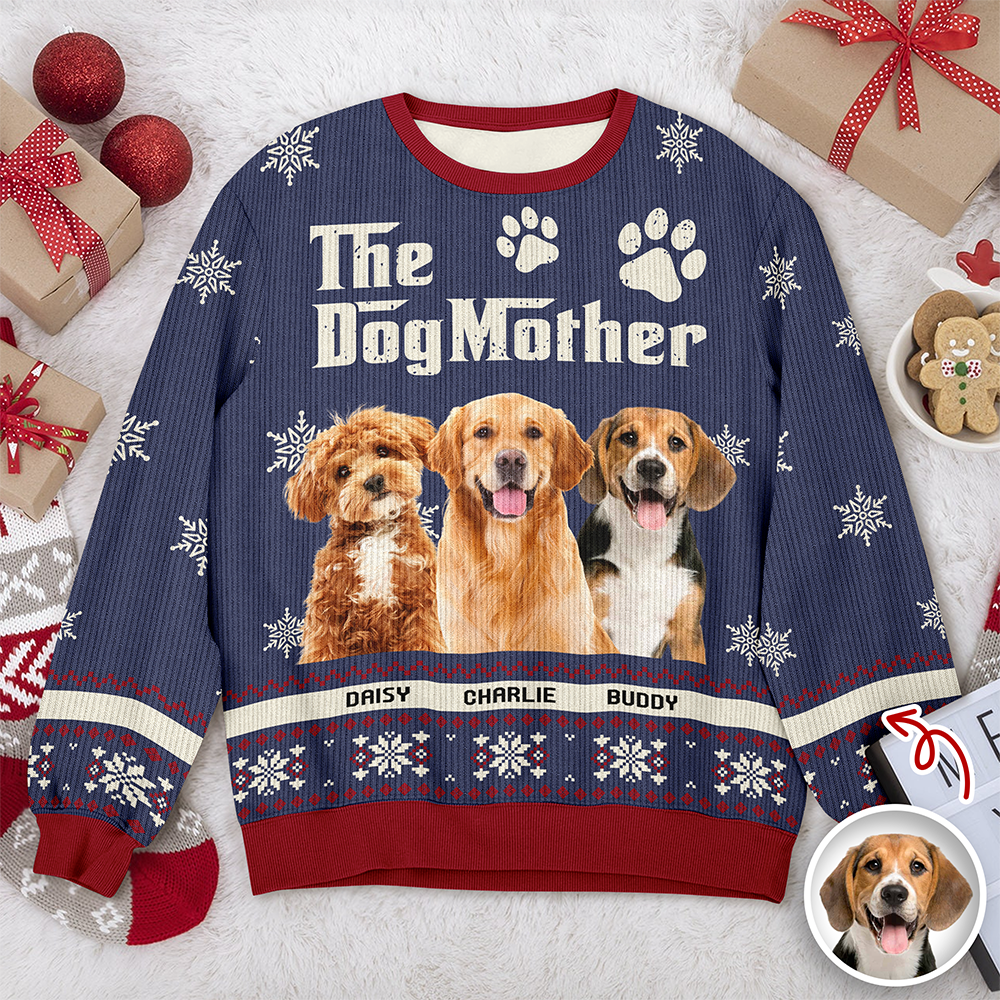 Custom Photo The Dogmother - Personalized Christmas Ugly Sweater CH07 899878