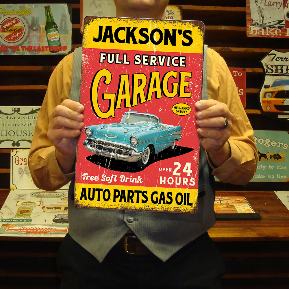Custom Car Photo Full Service Garage Signs - Personalized Metal Sign CH07 896234