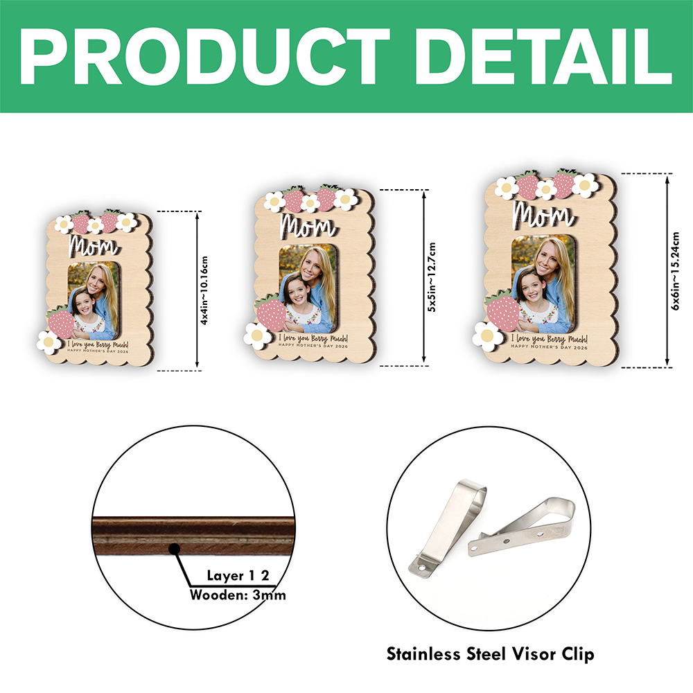 Custom Photo I Love You Berry Much Car Visor Mother's Day Gift HO82 902080