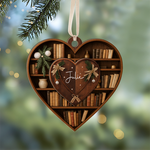 Personalized Bookshelf 2 Layer Wooden Ornament Book Lover Gift HA75 897490