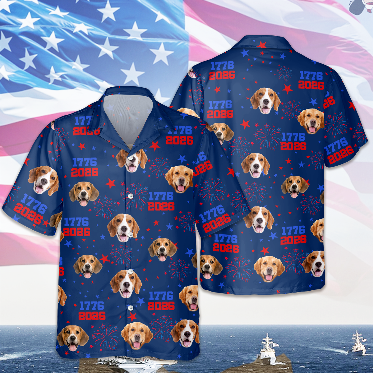 Custom Dog Photo America 1776 - 2026 Hawaii Shirt TH10 169191