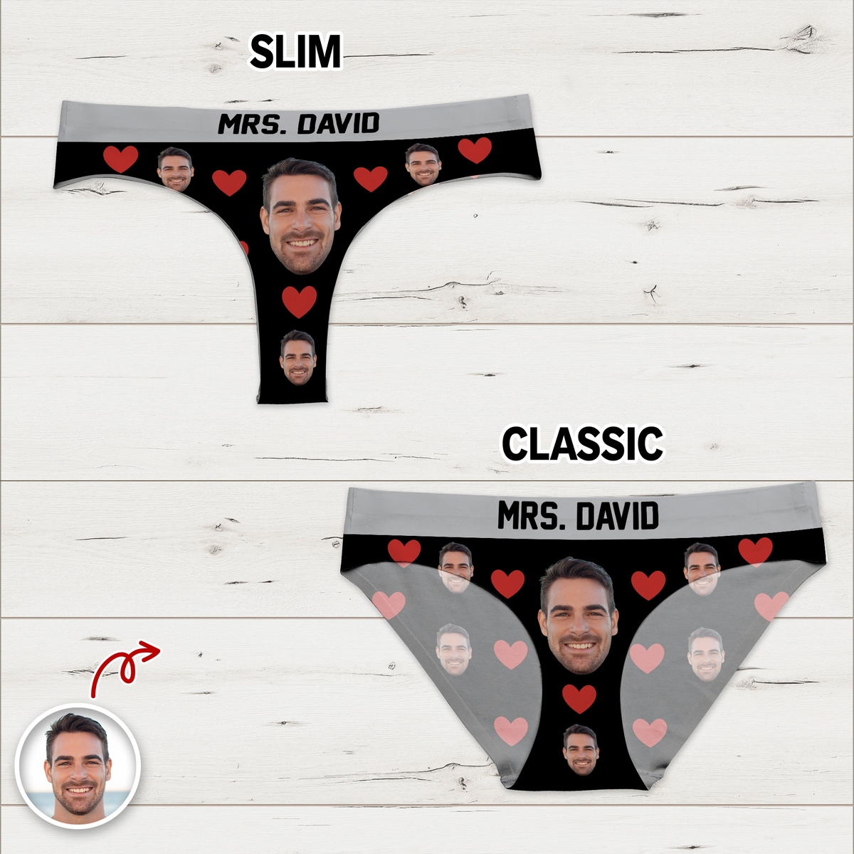 Custom Funny Boyfriend Husband Face Underwear For Women Gift For Valentine LM32 897677