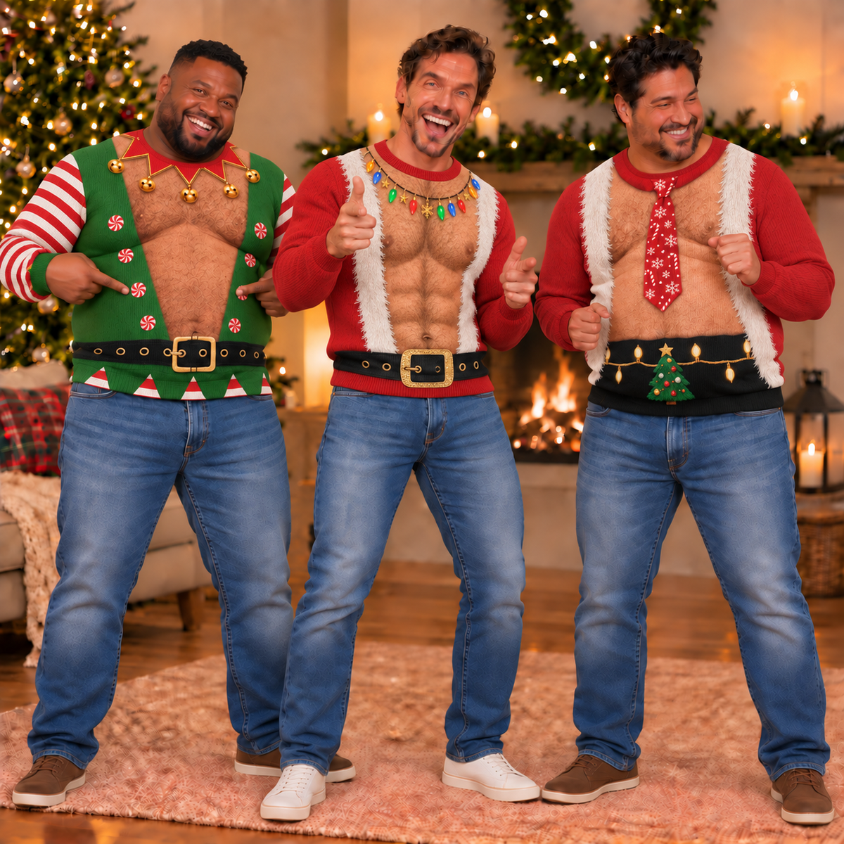 Personalized Funny Santa Abs Belly Body Ugly Sweater For Husband Dad Grandpa Chirstmas Gag Gift HA75 919350