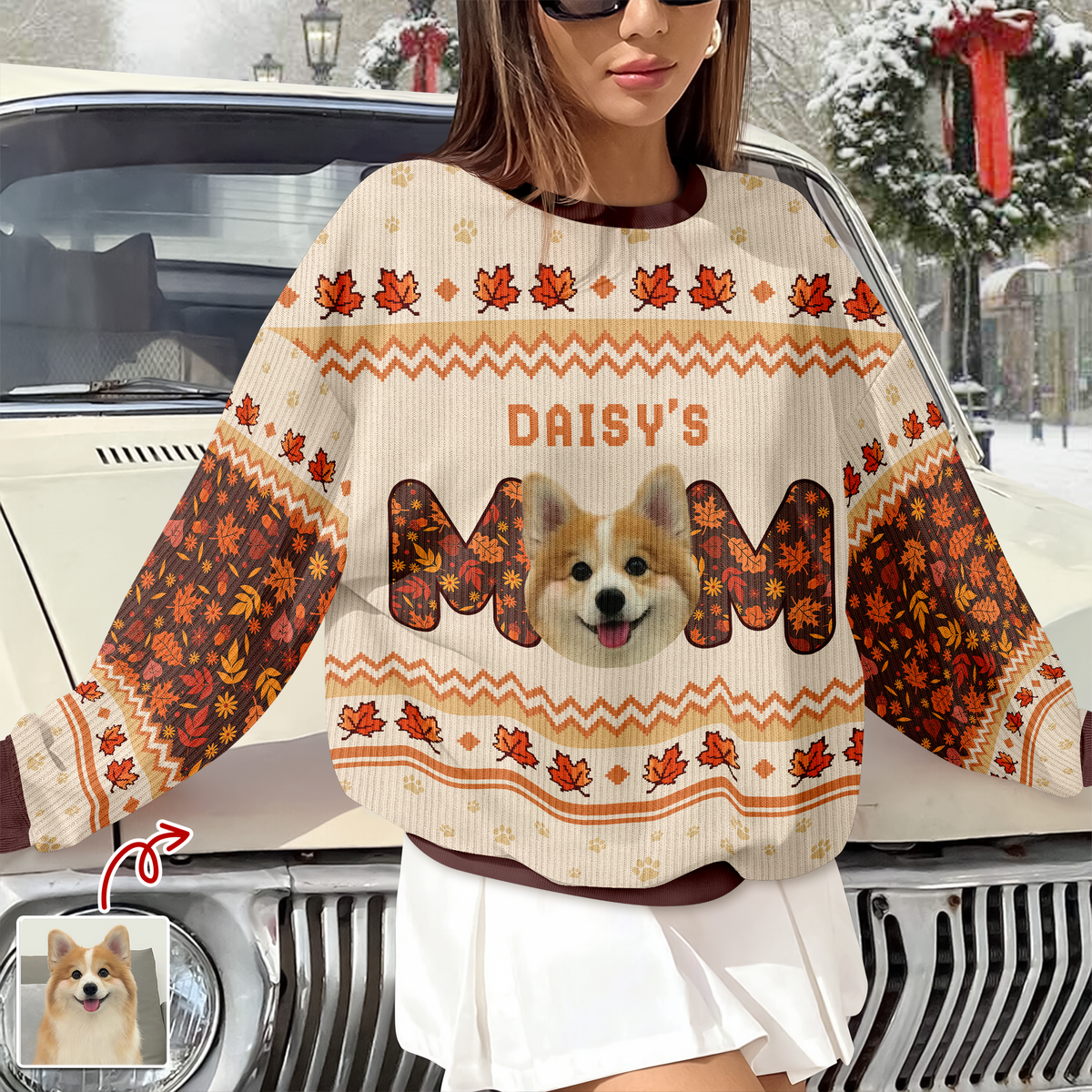 Custom Photo Dog Dad, Dog Mom Ugly Sweater HA75 897076