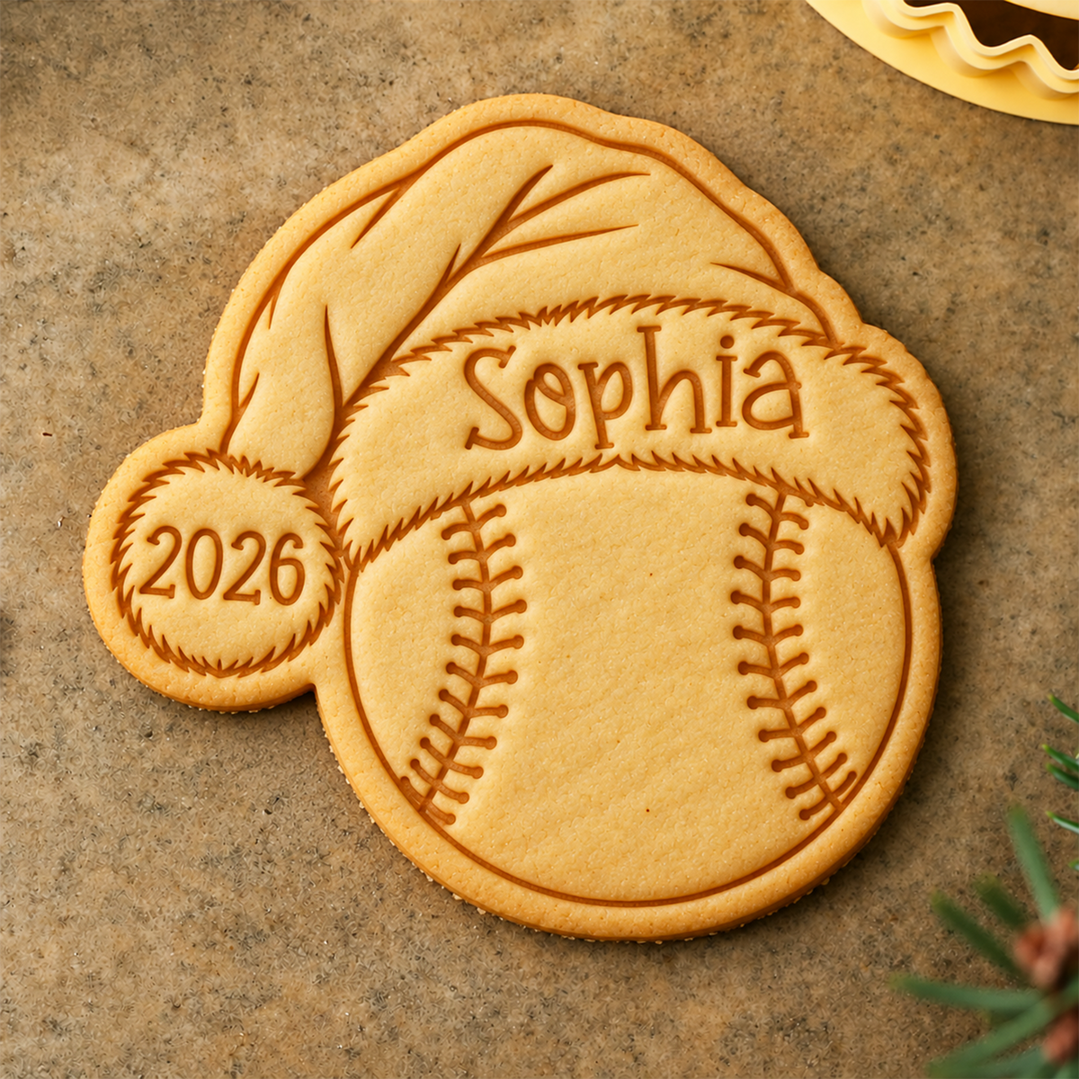 Personalized Name Sports Christmas Custom Shaped Cookie Stamp HA75 919650