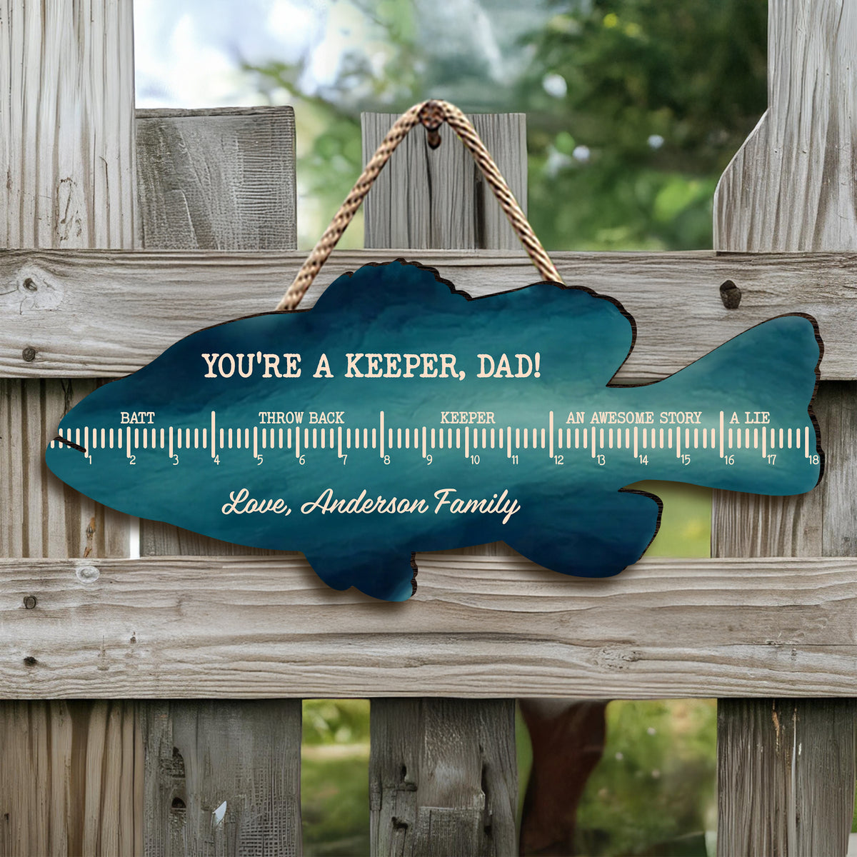 Personalized Funny Fishing Ruler For Dad Grandpa Door Sign Fathers Day Gift HO82 902624