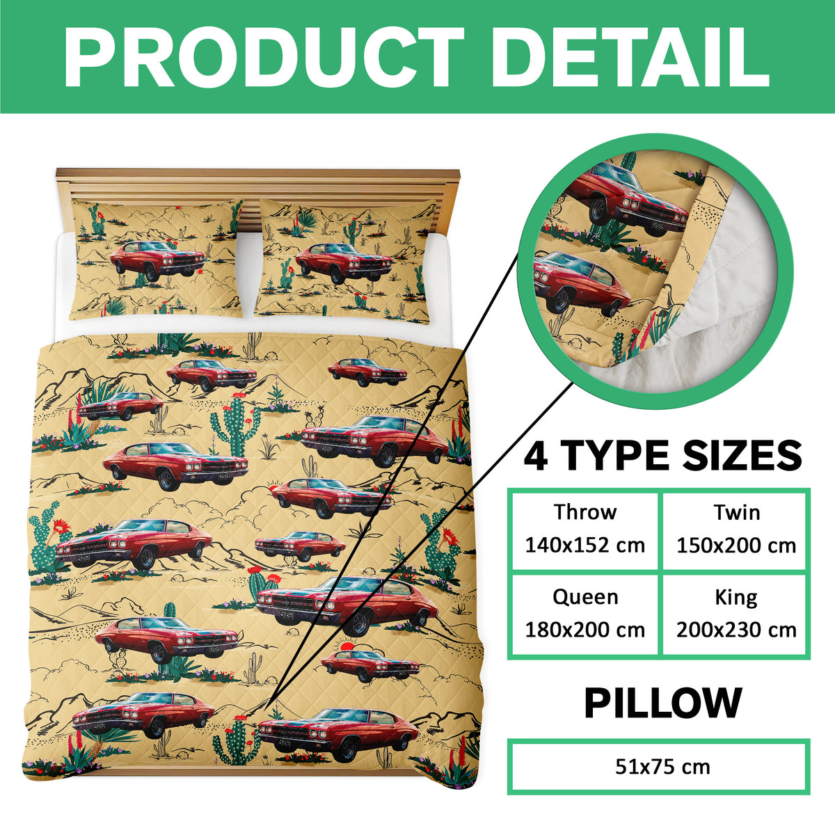 Custom Photo With Accessories Pattern Car Bedding Set Gift For Car Lovers CH07 895596