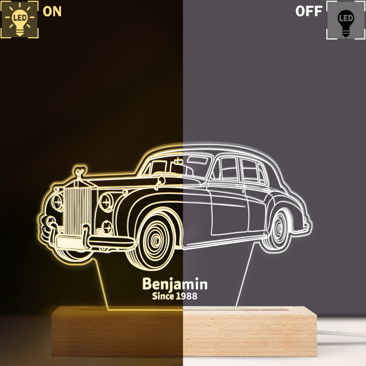 Custom 3D Car Sketch Shaped LED Night Light Plaque LM32 895015