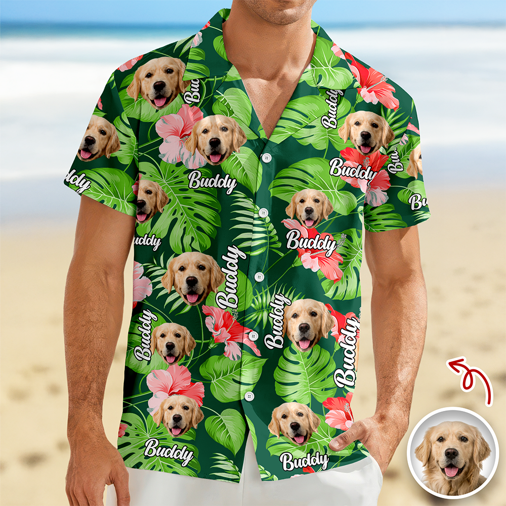 Custom Pet Face Photo Tropical Hawaii Shirt For Pet Lovers TH10 169491