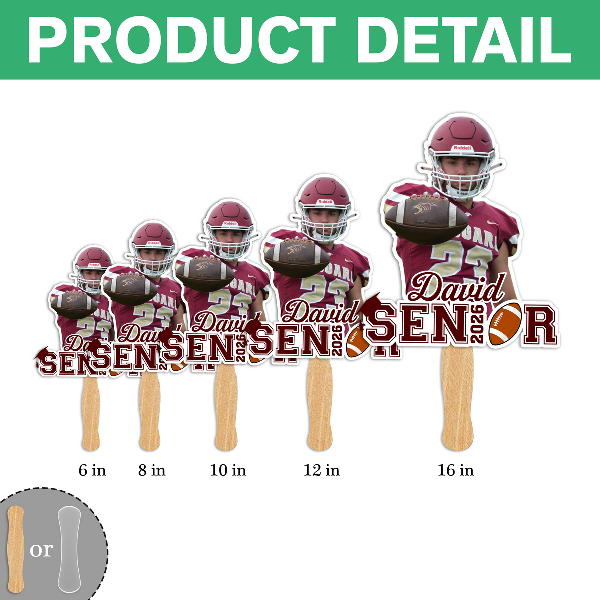 Custom Photo Senior 2026 Graduation Sports Face Fan HA75 920058