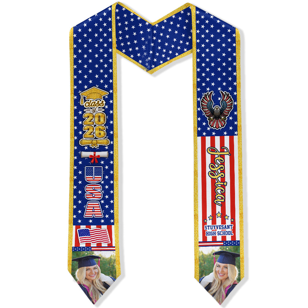 Custom Photo Class of 2026 America Stoles TH10 898355