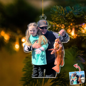 Custom Photo A Man Addicted To Fishing Acrylic Ornament Gift For Fishing Lovers HO82 894742