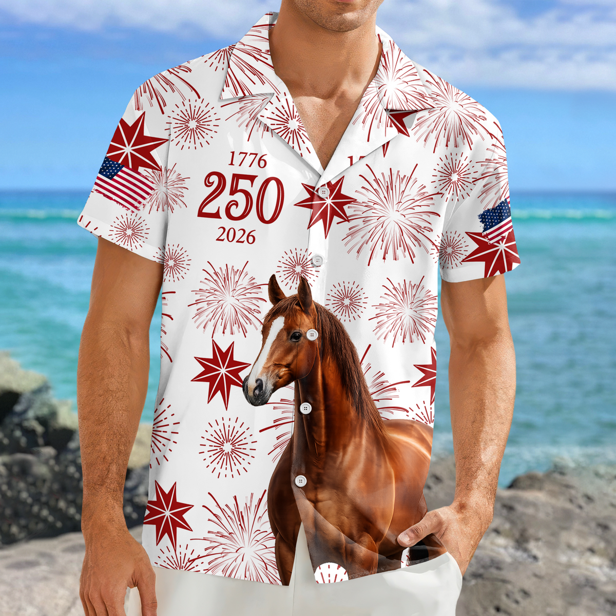 Personalized USA 250 Anniversary 1776-2026 Hawaii Shirt For Farmer, Horse Lovers CH07 910398