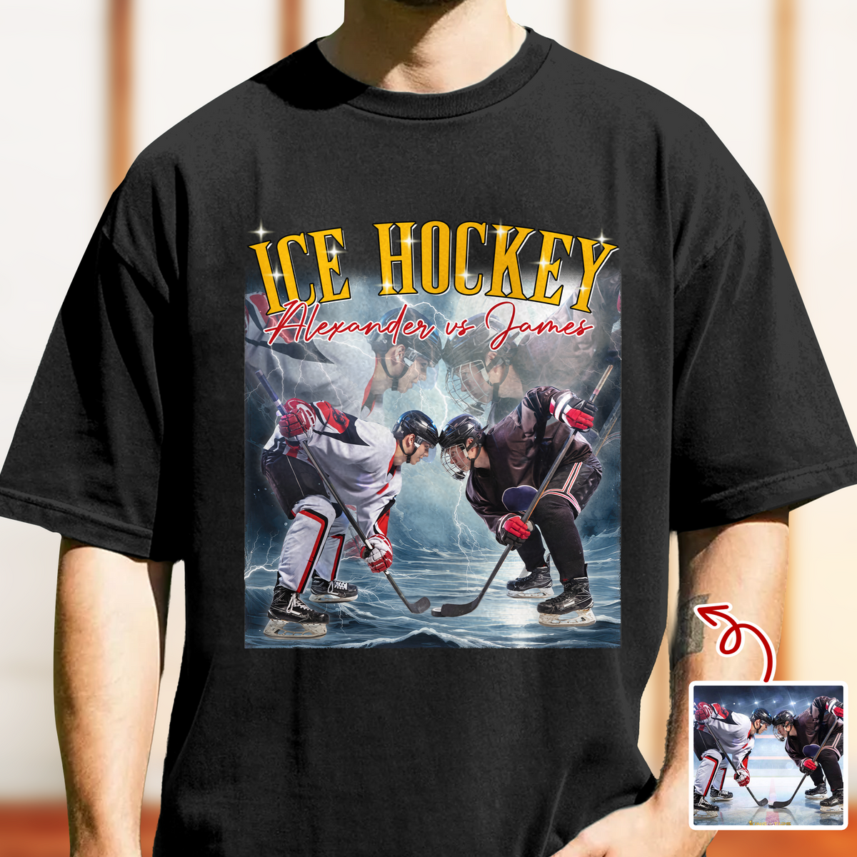 Custom Photo Ice Hockey Retro Vintage Portrait Comfort Shirt LM32 895651