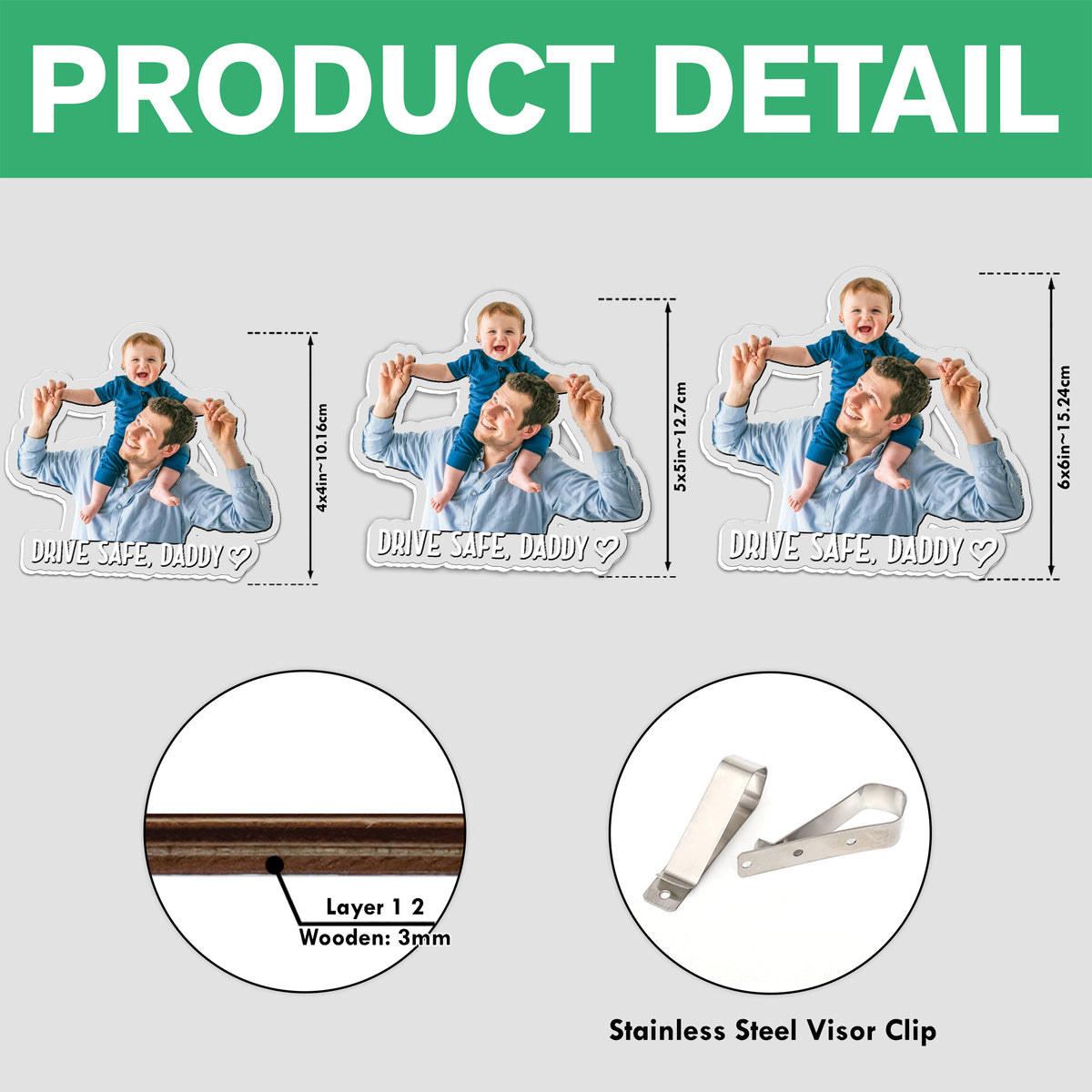 Custom Photo Drive Safe Mommy, Daddy Car Visor Clip - Personalized Gift for Mom & Dad TH10 169507