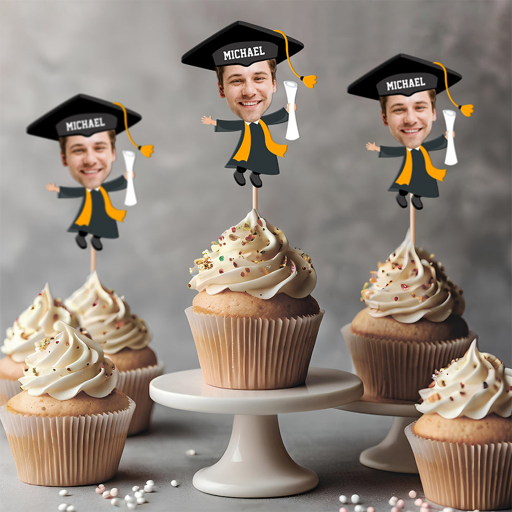 Custom Funny Face Class of 2025 Graduation Decoration Cupcake Toppers HA75 891992