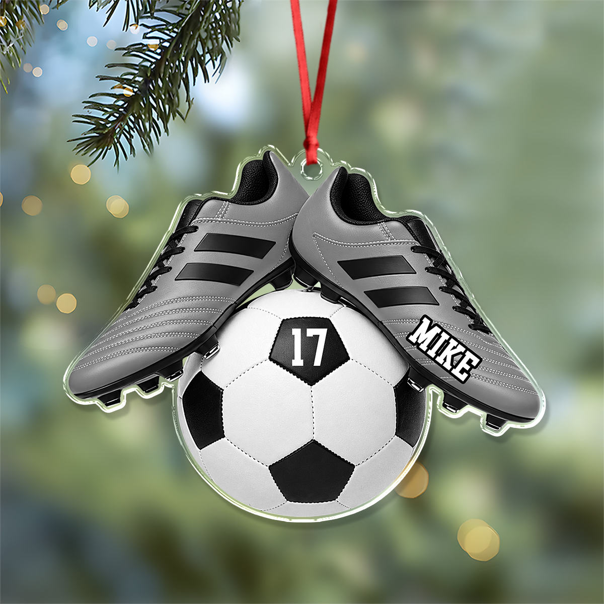 Personalized Soccer Acrylic Ornament, Christmas Tree Decoration for Soccer Players and Fans HA75 919380