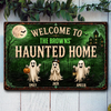 Personalized Spooky Ghost Haunted Home Metal Sign Halloween Home Decoration, Trick or Treat Decor LM32 669647