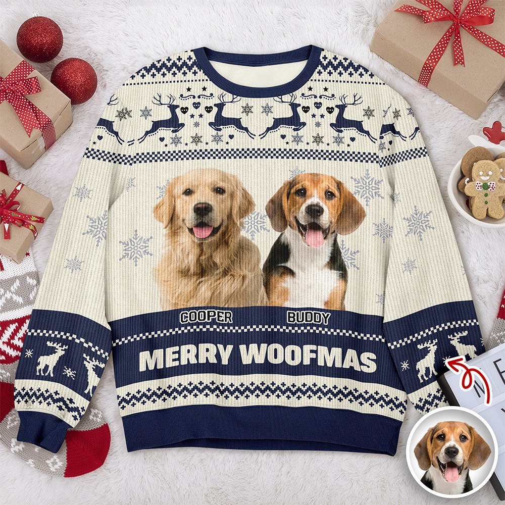 Custom Photo Dog Pawlidays - Personalized Christmas Ugly Sweatshirt CH07 896616