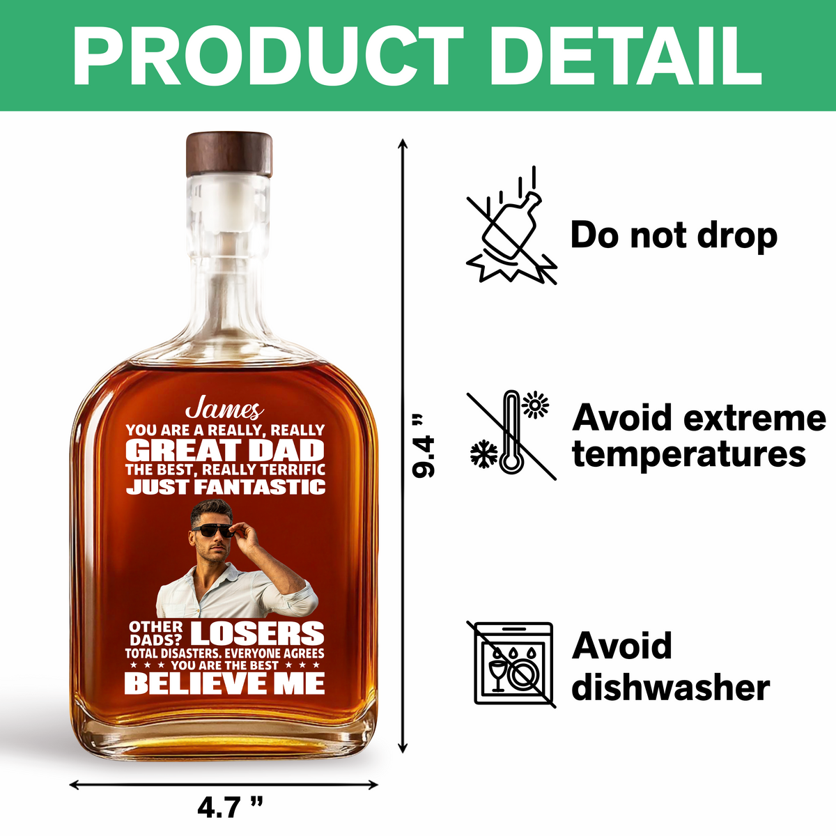 Custom Photo You Are A Great Dad Whiskey Bottle For Dad TH10 896733