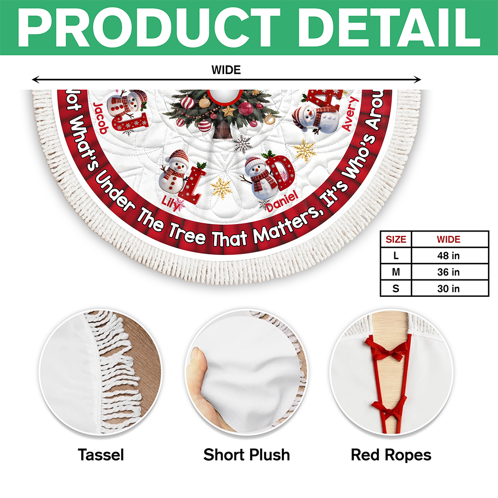 Custom Snowman Hearts Shine Together This Christmas Family Tree Skirt HO82 900062