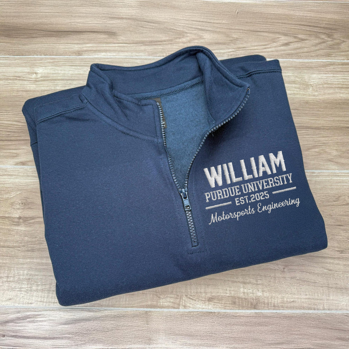 Embroidered University Quarter Zip Pullover, Custom College Shirt, Personalized School Sweatshirt TH10 898163