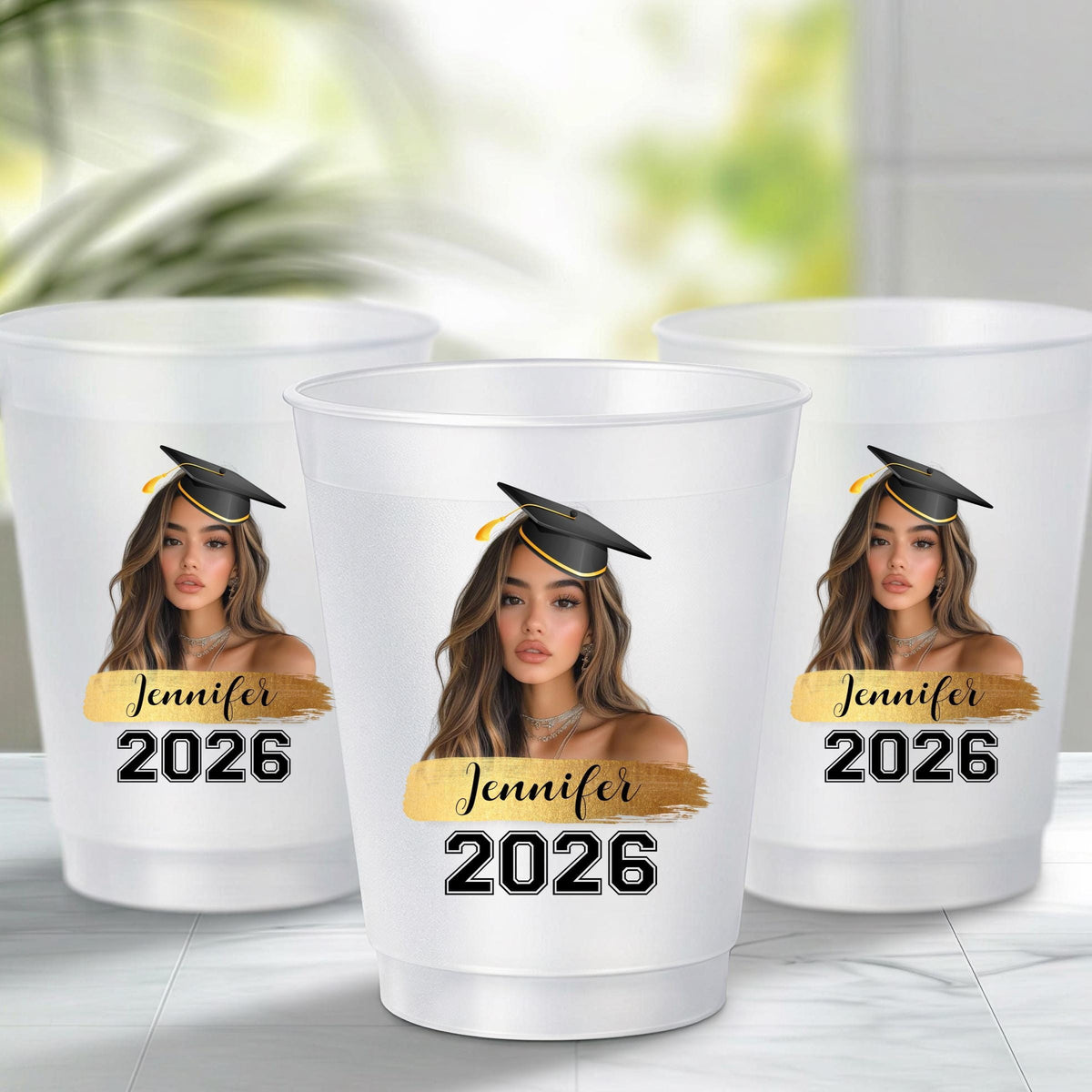 Custom Photo Congrats Graduation Class of 2026 Grad Party Favor Frosted Cups LM32 899895