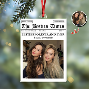 Custom Photo Besties Forever And Ever Acrylic Ornament Christmas Gift For Besties HO82 894726