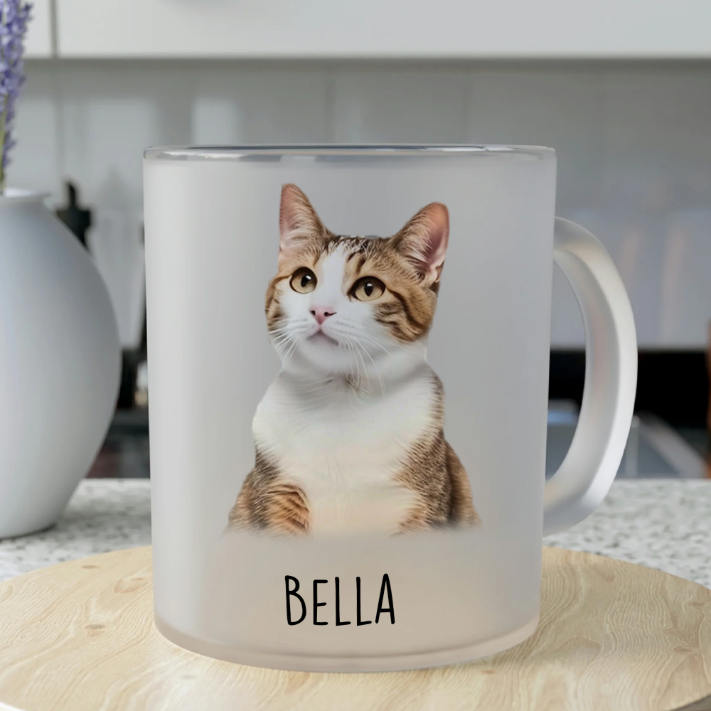 Custom Cat Photo Glass Mug For Cat Lovers CH07 899276