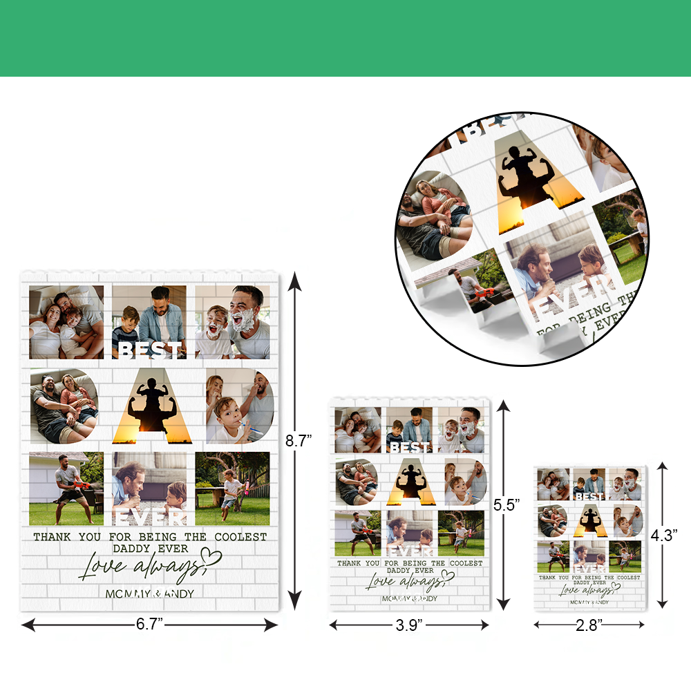 Custom Photo Thank You For Being The Coolest Daddy Ever Building Block HA75 920528