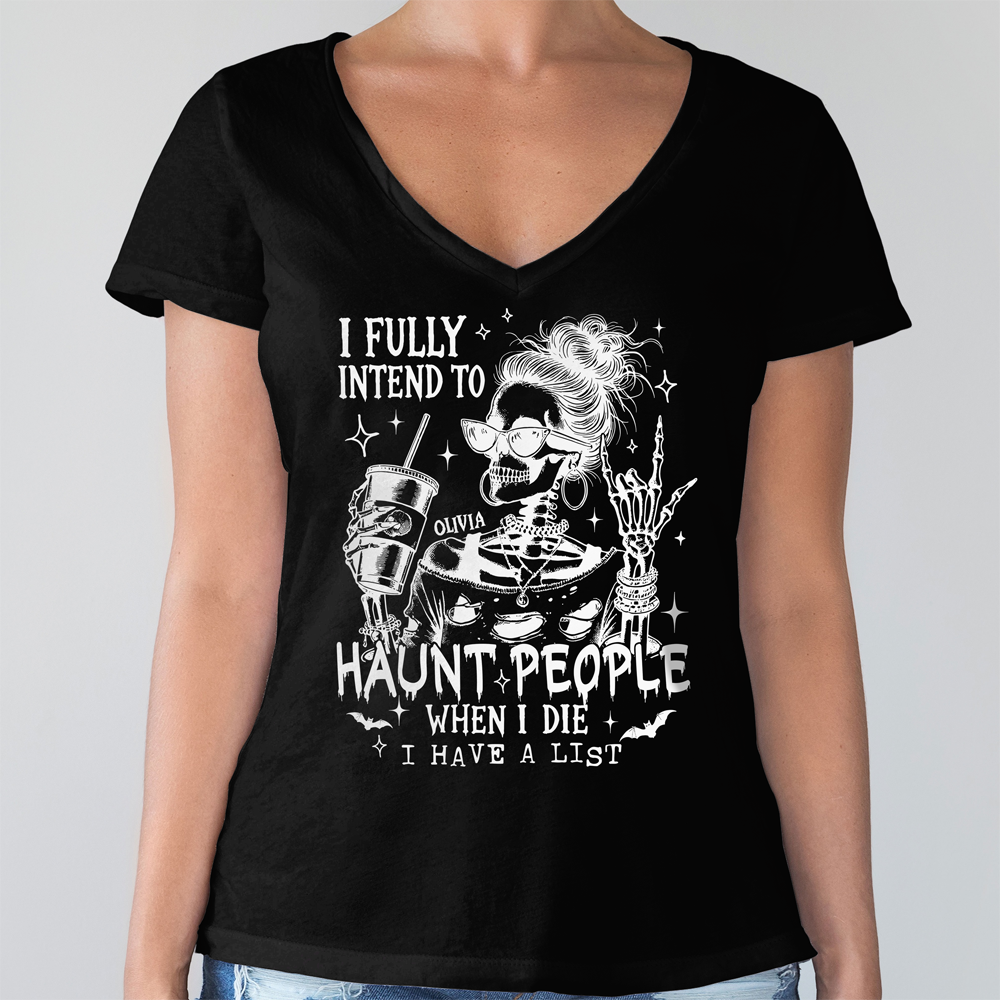 Personalized I Fully Intend To Haunt People Funny Halloween Dark Shirt HA75 897496