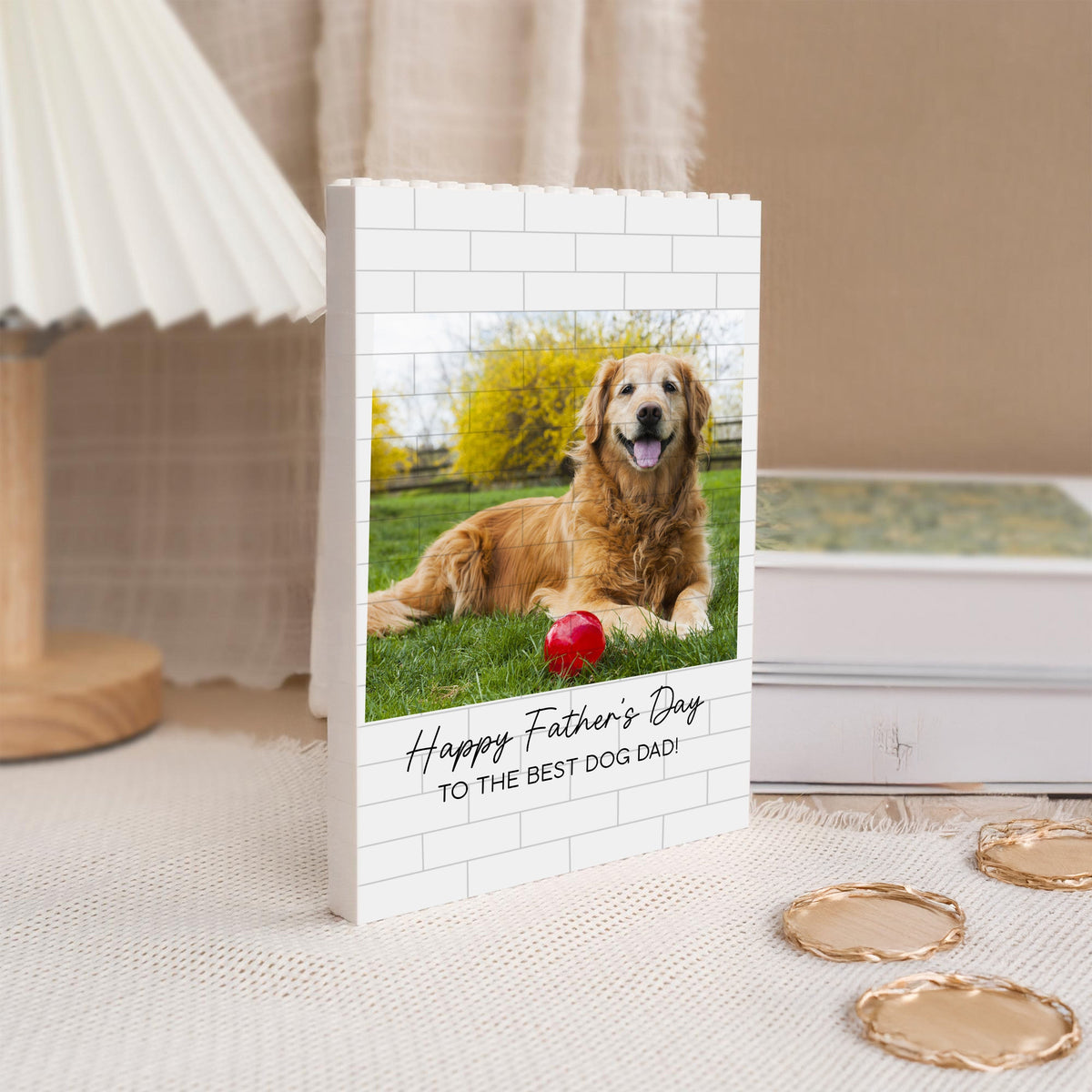 Custom Photo Happy Father's Day To the Best Dog Dad Building Brick Blocks TH10 169779