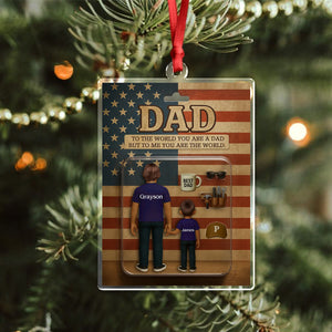 Personalized Name You Are The World Dad Family Christmas Acrylic Ornament LM32 895597