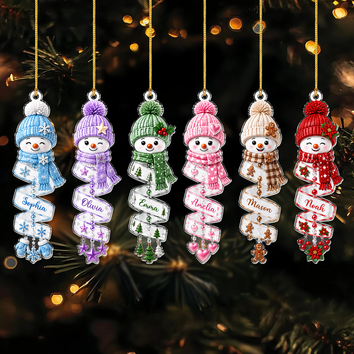 Custom Name Snowman Christmas Acrylic Ornament, Personalized Holiday Keepsake, Christmas Decoration HA75 919214