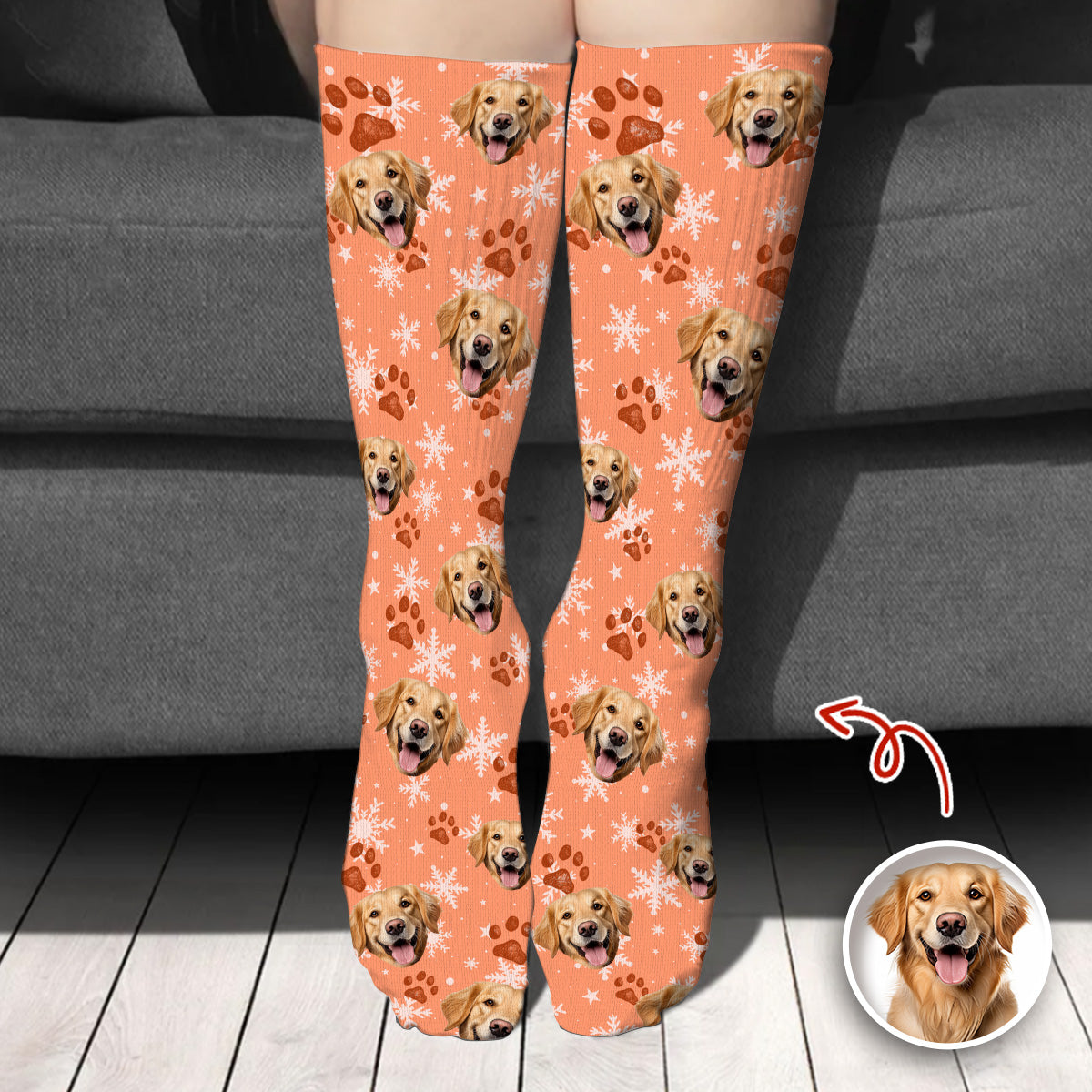 Custom Dog Photo Christmas Fluffy Socks Christmas Gift CH07 899202