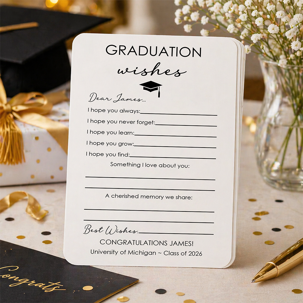 Personalized Graduation Wishes Cards – Advice Cards for Graduation Party, Class of 2026 Decor, Graduation Party Supplies & Keepsake Gift LM32 899941