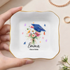 Personalized Graduation With Birth Flower Jewelry Dish HO82 901828