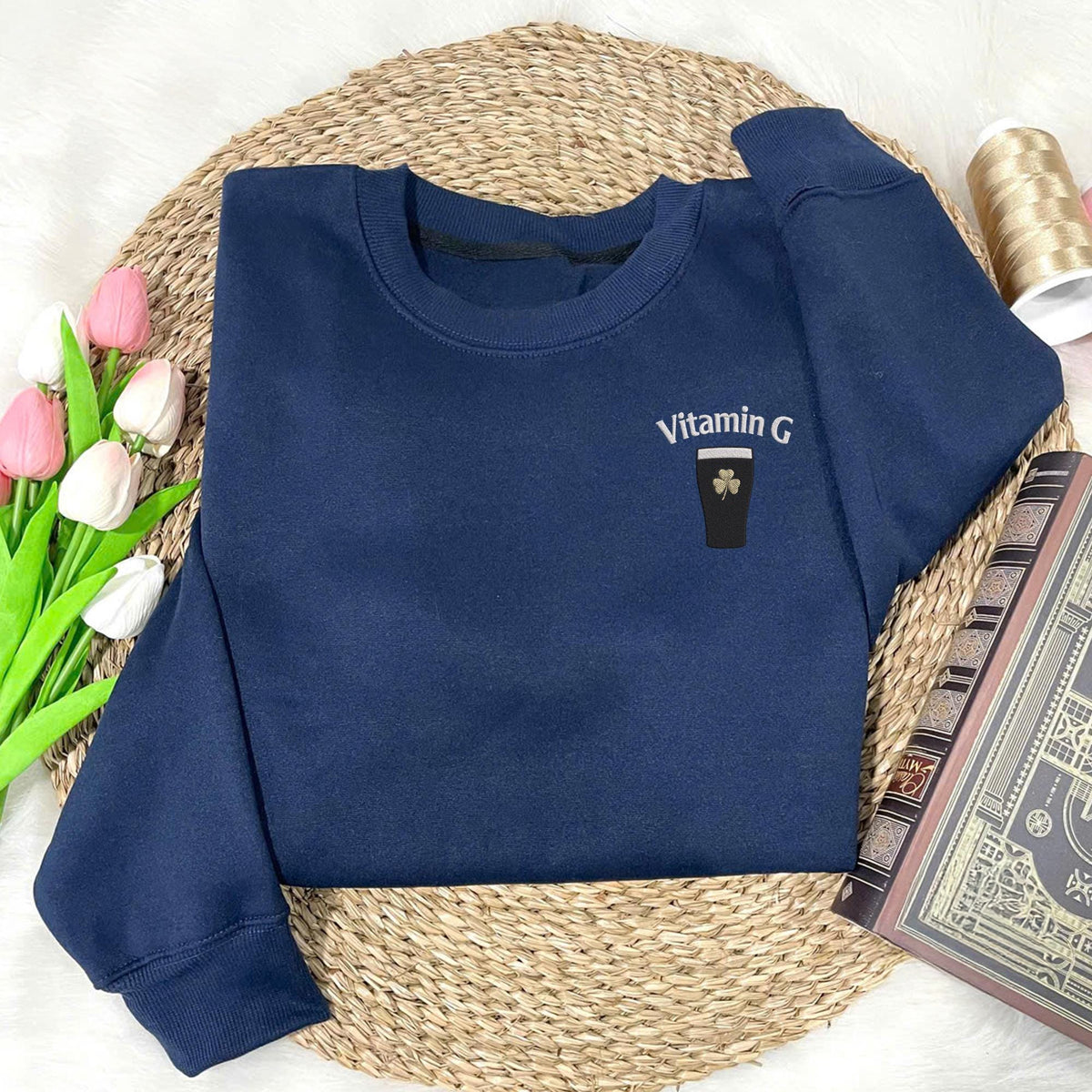 Vitamin G Guinness Embroidered Sweatshirt - Funny Irish Beer Tee HO82 901436