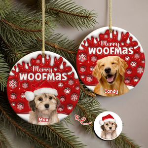 Custom Dog Cat Photo Christmas - Personalized Ceramic Ornament TH10 894383