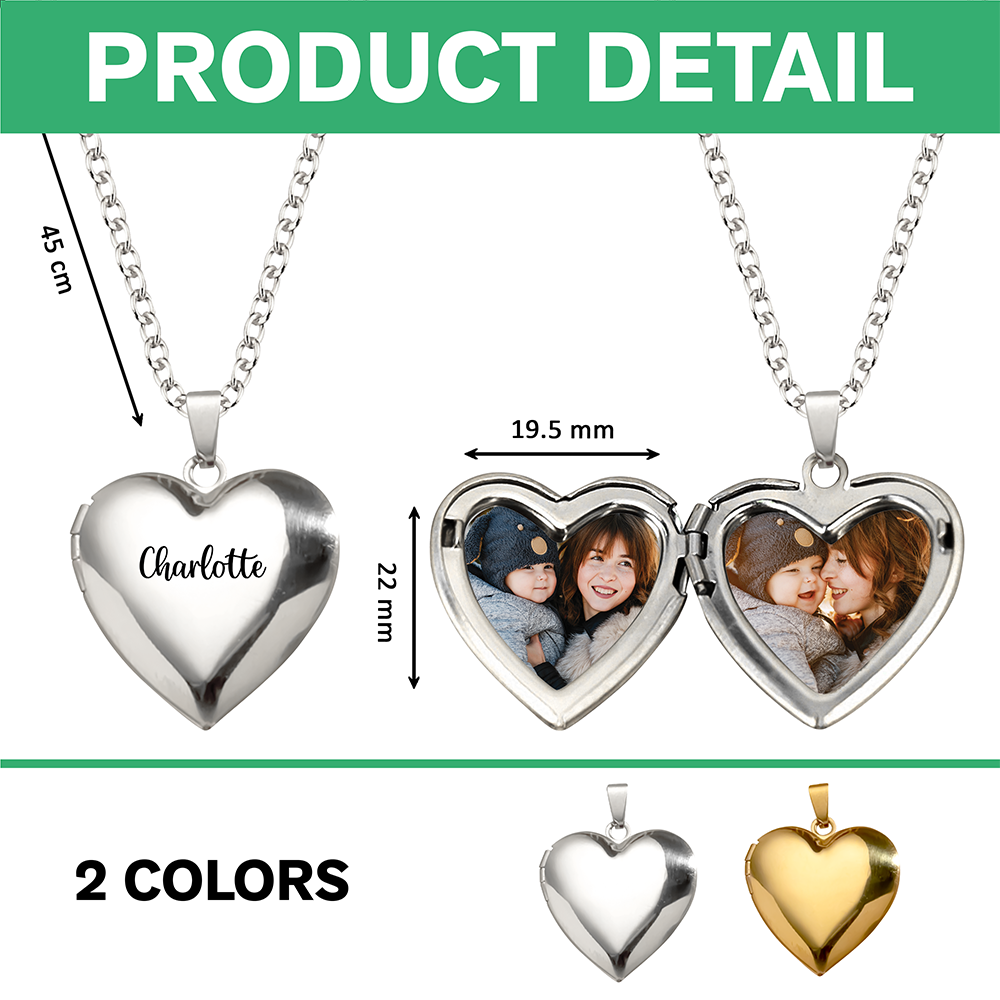 Custom Photo And Name Heart Locket Necklace Gift For Mom Mother's Day TH10 898925