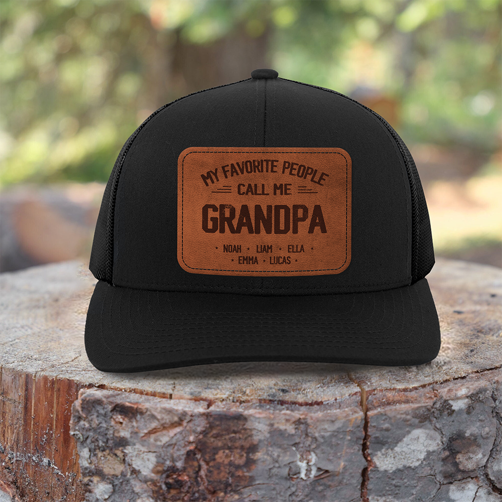 Custom Name My Favorite People Call Me Daddy Leather Patch Hat HO82 902302