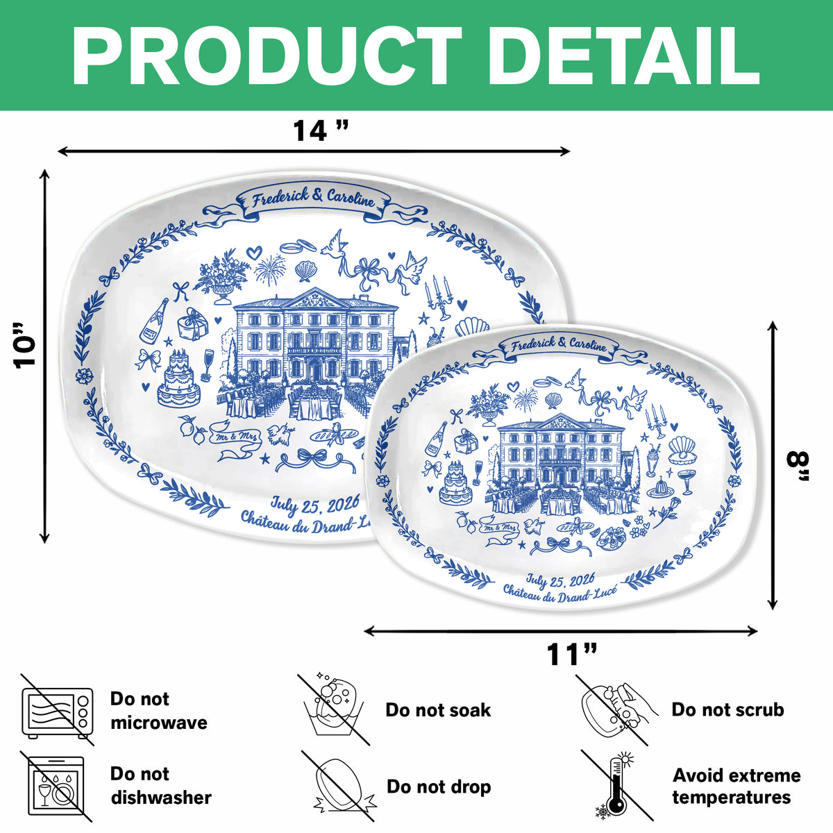 Personalized Wedding Venue Platter Plate Wedding Gift for Couple, Newlyweds LM32 670327