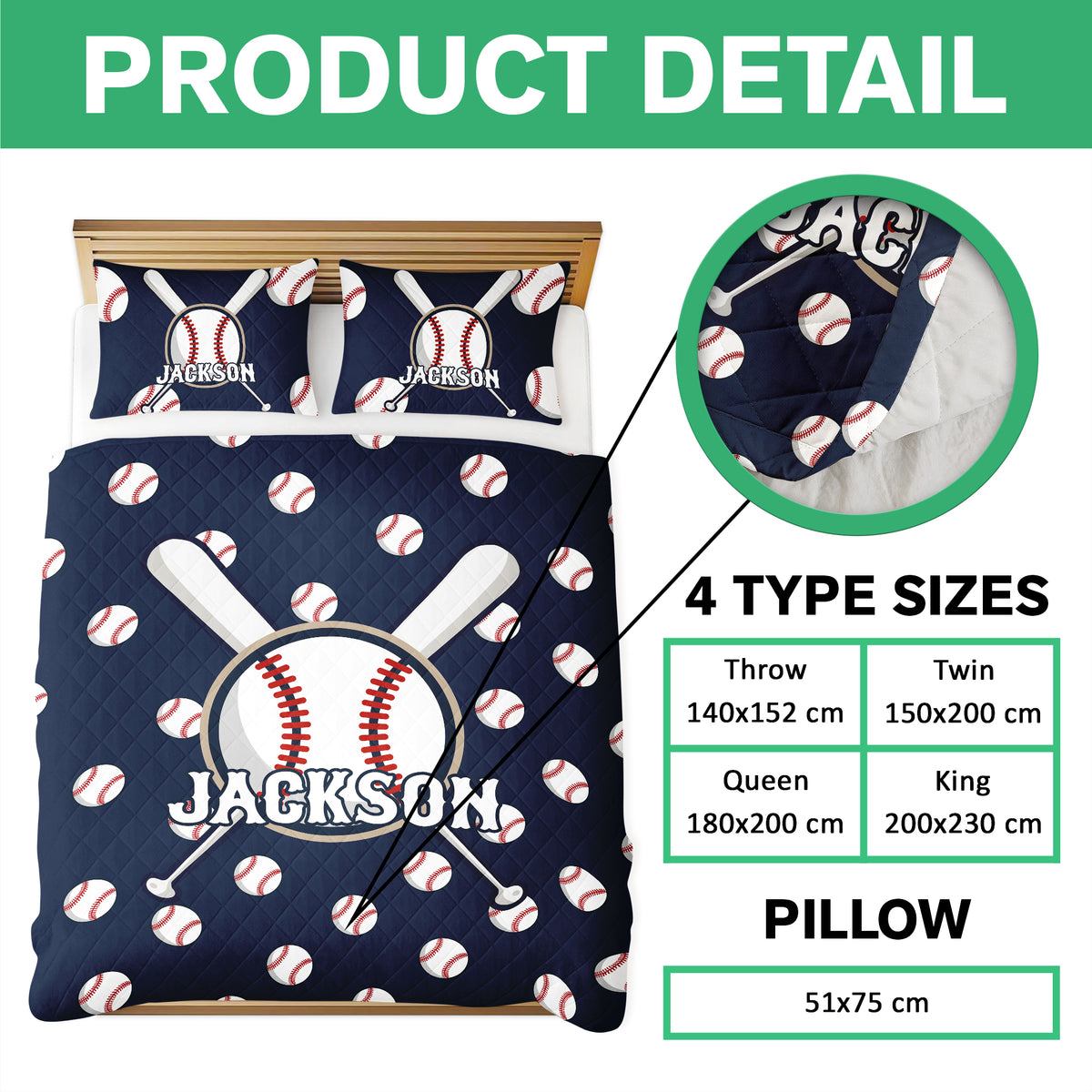Personalized Custom Name Baseball Bedding Set Gift For Sport Player TH10 896693