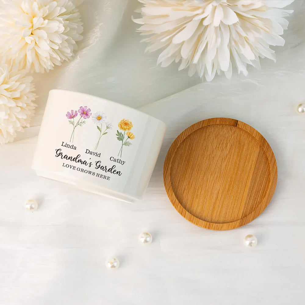 Personalized Birth Flower Grandma's Garden Pot Plant Pot Mother's Day Gift HA75 920722