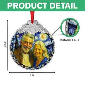 Custom Photo Personalized Anniversary Christmas Metal Top Glass Ornament TH10 894743