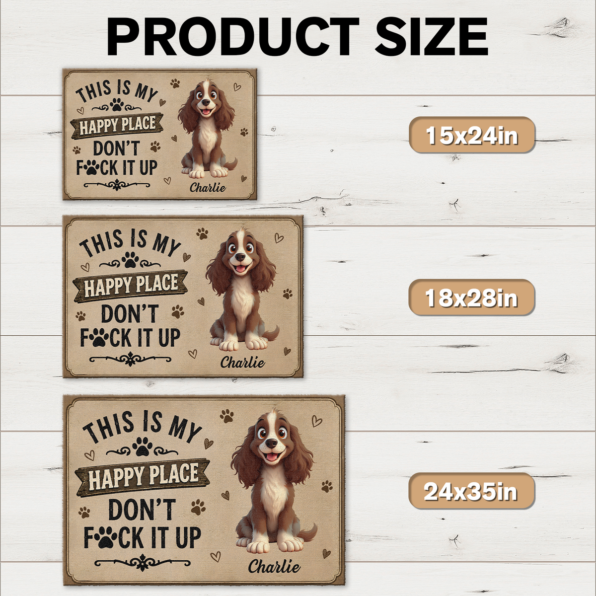 Personalized This Is My Happy Place Doormat For Dog Lover Home Entrance Decor Gift CH07 180126