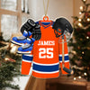 Personalized Hockey Skates Helmet And Stick Acrylic Ornament Gift For Hockey Lovers HO82 900034
