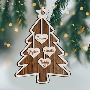 Personalized Family Name Christmas Layer Wood Ornament Gift For Family TH10 896481
