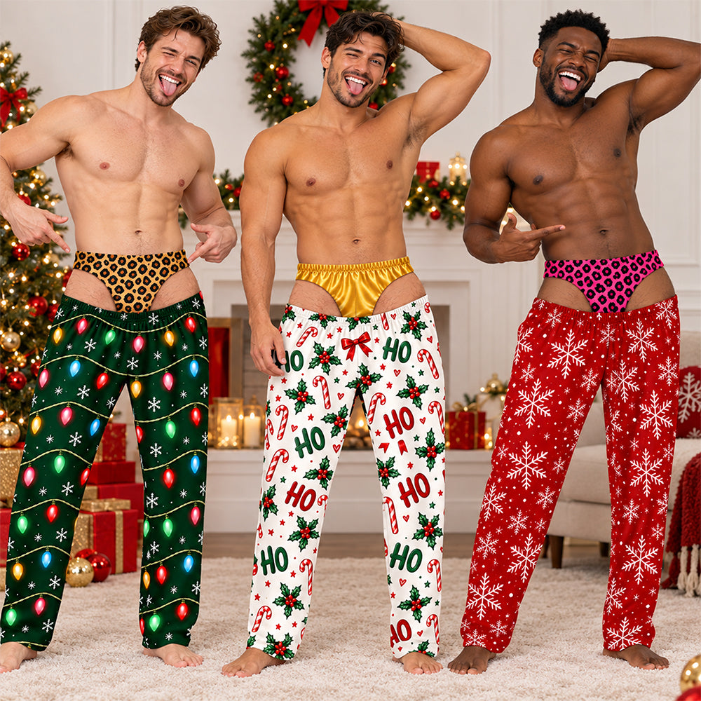 Personalized Funny Christmas Prank Sweatpants, Novelty Fake Underwear Lounge Pants LM32 670129