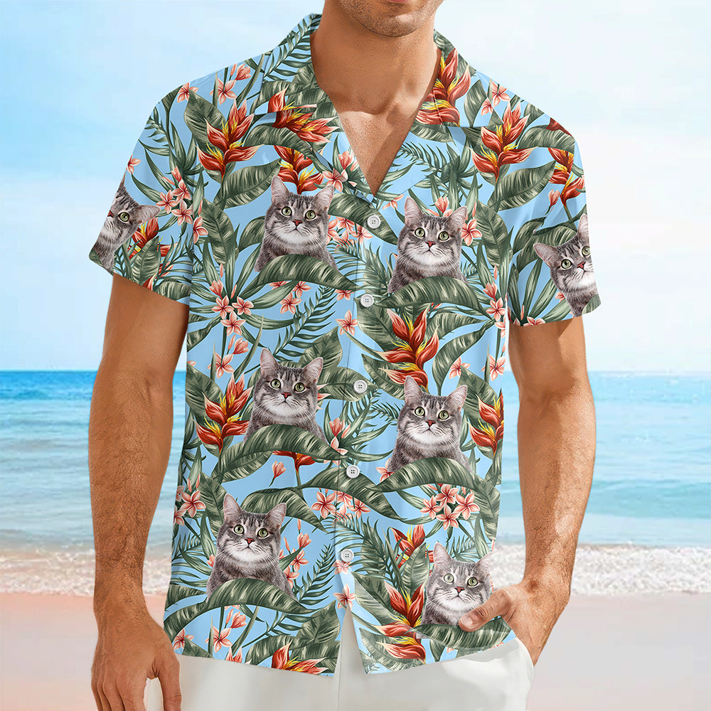 Custom Cat Photo In The Air Hawaii Shirt Gift For Cat Lovers HO82 893836
